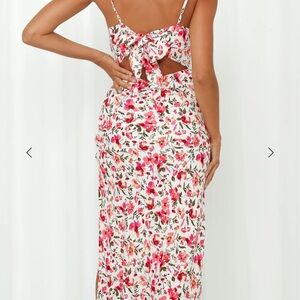 Hello Molly Floral Midi Dress - Pink and White